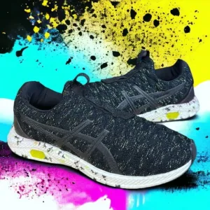 Asics Hypergel Kenzen #T8F0N Black Lime Green Athletic Running Sneakers Shoes 8