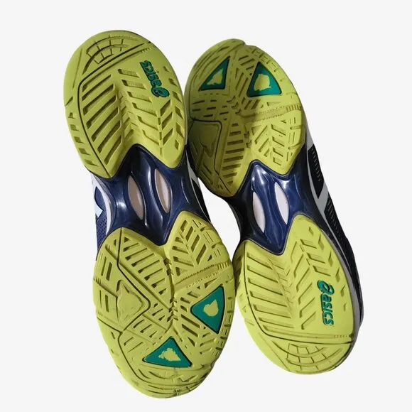 Asics Mens Gel Solution Speed 3 Tennis Shoes Size 9 Blue Yellow Green E600N