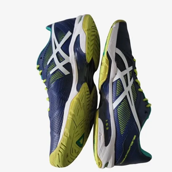 Asics Mens Gel Solution Speed 3 Tennis Shoes Size 9 Blue Yellow Green E600N
