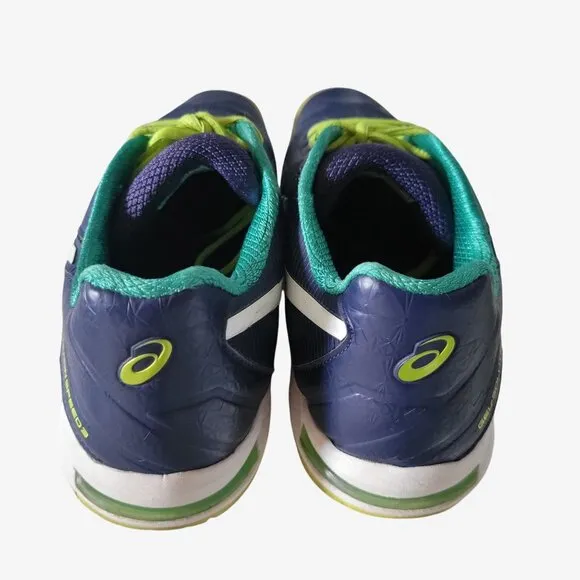 Asics Mens Gel Solution Speed 3 Tennis Shoes Size 9 Blue Yellow Green E600N