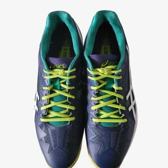 Asics Mens Gel Solution Speed 3 Tennis Shoes Size 9 Blue Yellow Green E600N