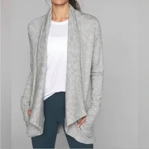 Athleta Nirvana Wear Two Ways Wrap Cardigan Sweater Athleta by Lululemon Gray M