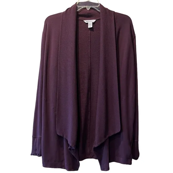 Athleta Pranayama Restore Wrap Cardigan Sweater Lulu Maroon Plum Burgundy Sz XXS