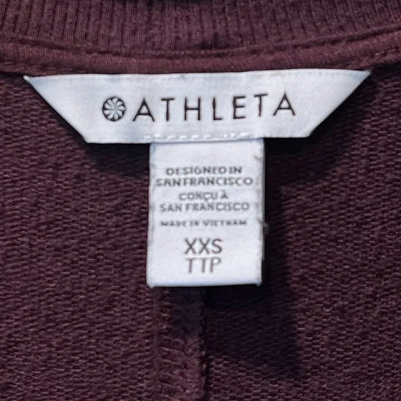 Athleta Pranayama Restore Wrap Cardigan Sweater Lulu Maroon Plum Burgundy Sz XXS