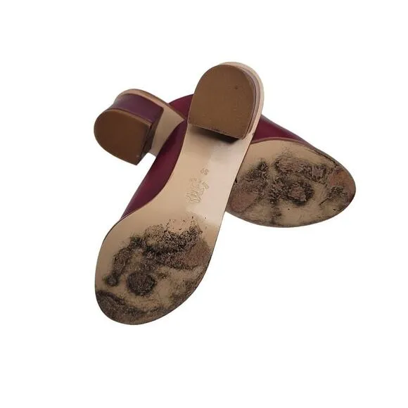 ATP Leather slip-on Heels Color Burgundy Size 39 Eur/ 8 US