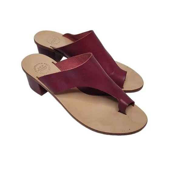 ATP Leather slip-on Heels Color Burgundy Size 39 Eur/ 8 US