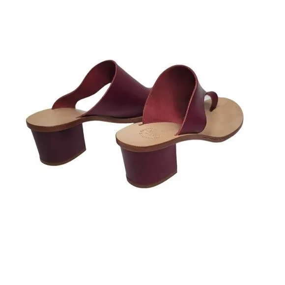 ATP Leather slip-on Heels Color Burgundy Size 39 Eur/ 8 US