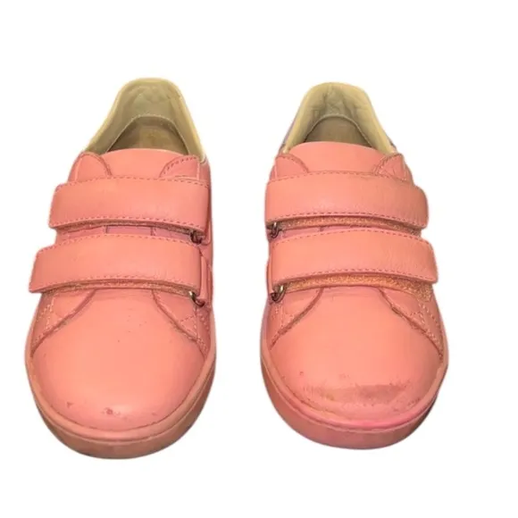 Authentic Gucci luxury designer GG baby girl pink leather sneakers SZ 10
