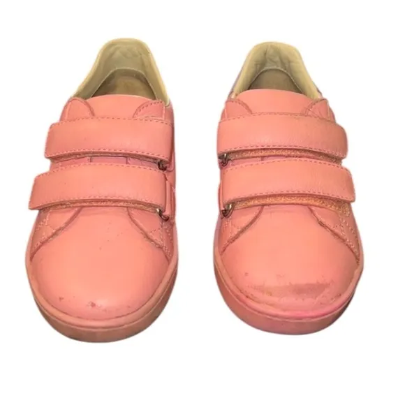 Authentic Gucci luxury designer GG baby girl pink leather sneakers SZ 10