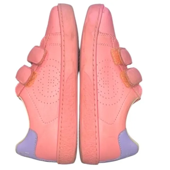 Authentic Gucci luxury designer GG baby girl pink leather sneakers SZ 10