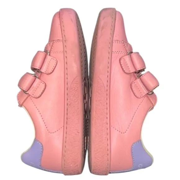 Authentic Gucci luxury designer GG baby girl pink leather sneakers SZ 10