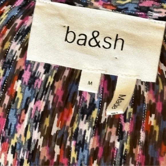 ba&amp;sh Deep Blouson-Sleeve Mini Dress
