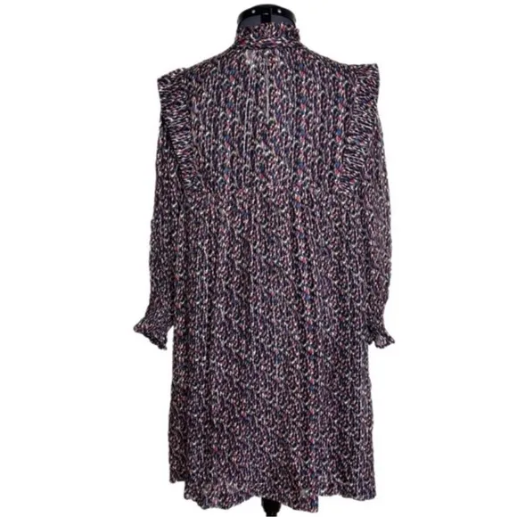 ba&amp;sh Deep Blouson-Sleeve Mini Dress