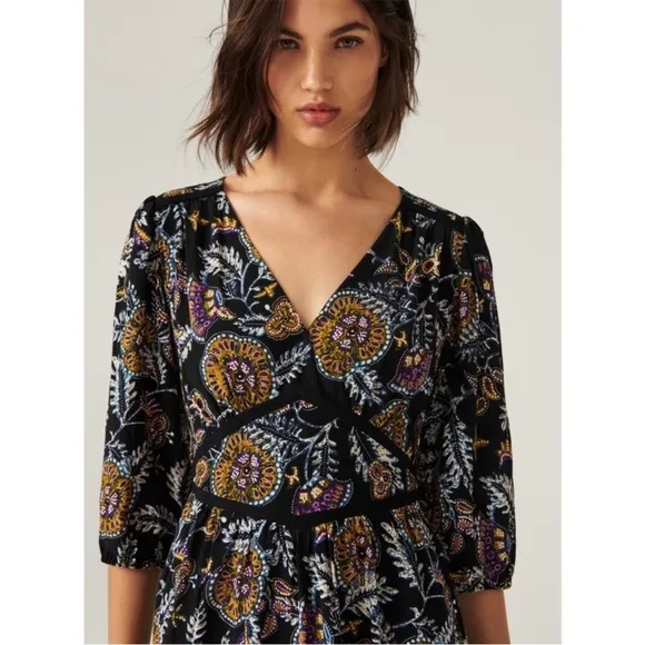 BA&amp;SH Vienne Midi Dress Paisley Floral XS
