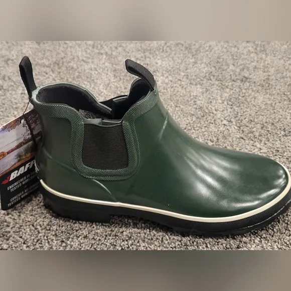 Baffin Womens Marsh Series Pond Mid Rain Boots MRSHW004-BK1 Green Size 7