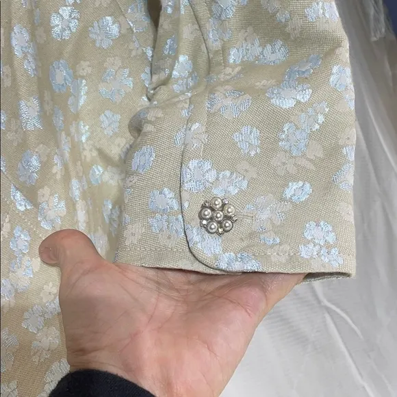 Banana republic 10 tan blue floral w/bling NWT