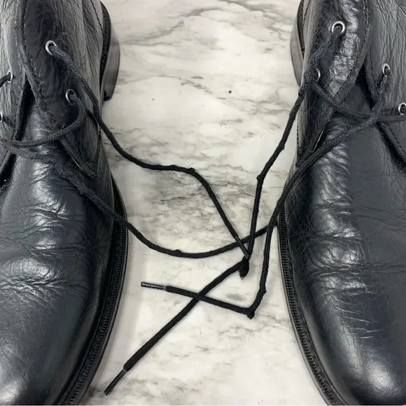 Banana Republic Chukka Black Leather Lace Up Boots 9 Mens Ortholite Classic