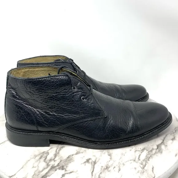 Banana Republic Chukka Black Leather Lace Up Boots 9 Mens Ortholite Classic