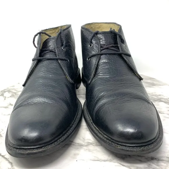Banana Republic Chukka Black Leather Lace Up Boots 9 Mens Ortholite Classic