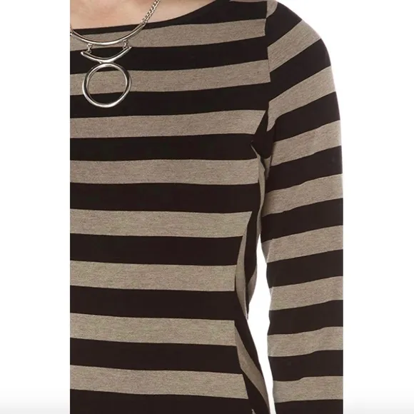 Bardot Asym Hi Low Stripe Bodycon Tunic Dress SZ S