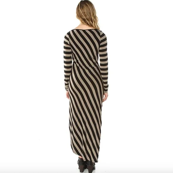 Bardot Asym Hi Low Stripe Bodycon Tunic Dress SZ S