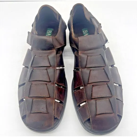 Bass Men's Brown Leather Fishermen Sandals Jakson 3Q33 Size 10 M Comfort Shoes