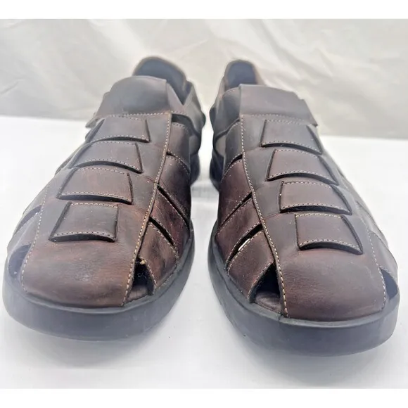 Bass Men's Brown Leather Fishermen Sandals Jakson 3Q33 Size 10 M Comfort Shoes