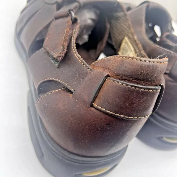 Bass Men's Brown Leather Fishermen Sandals Jakson 3Q33 Size 10 M Comfort Shoes