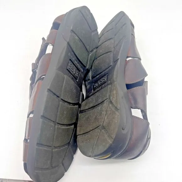 Bass Men's Brown Leather Fishermen Sandals Jakson 3Q33 Size 10 M Comfort Shoes