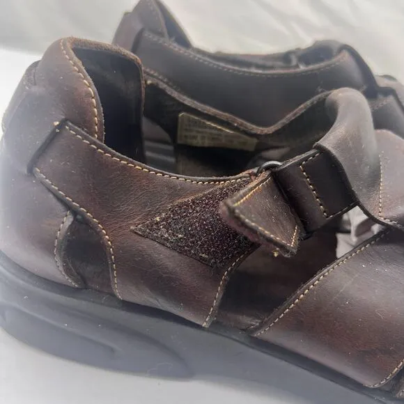 Bass Men's Brown Leather Fishermen Sandals Jakson 3Q33 Size 10 M Comfort Shoes