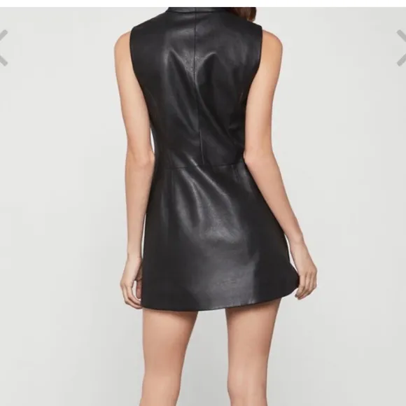 Bcbgmaxazria Caryn Faux-leather wrap mini dress