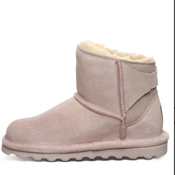 Bearpaw Betty Youth Boots Suede Wool Pink Caviar Girls Size 2