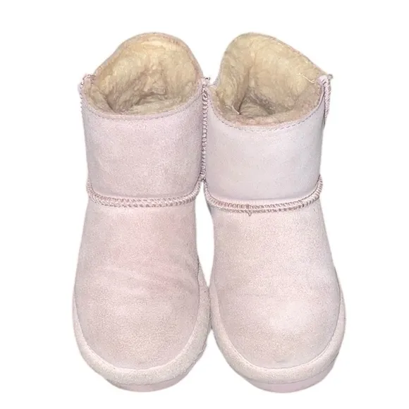 Bearpaw Betty Youth Boots Suede Wool Pink Caviar Girls Size 2