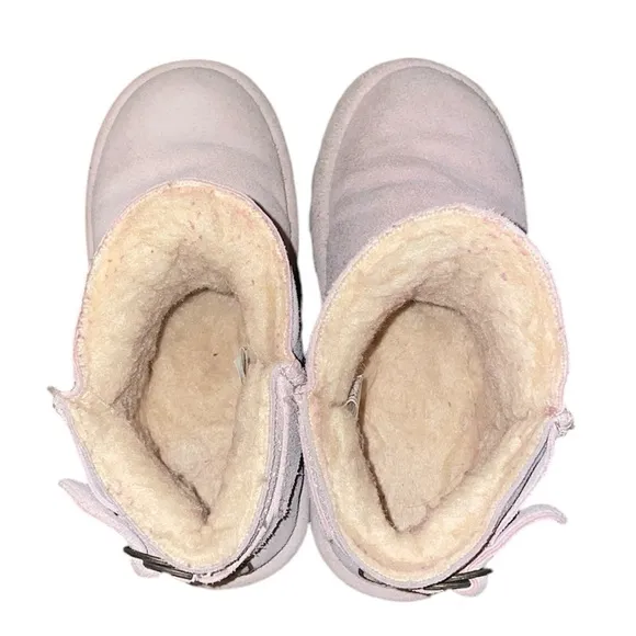 Bearpaw Betty Youth Boots Suede Wool Pink Caviar Girls Size 2