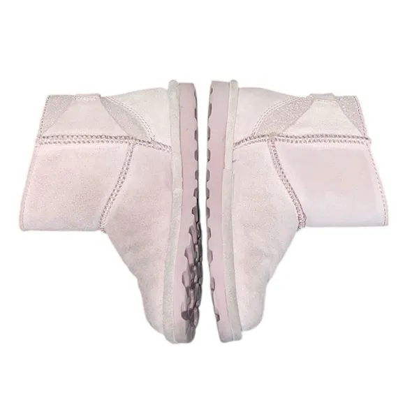 Bearpaw Betty Youth Boots Suede Wool Pink Caviar Girls Size 2