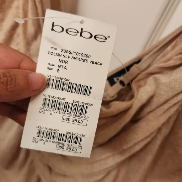 Bebe dolman sleeve dress nwt size s