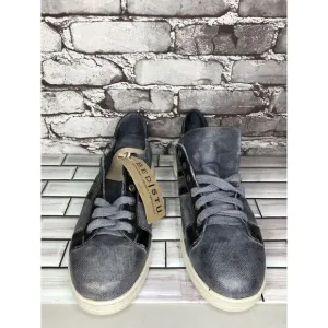 Bed Stu Workshop Blue Gray Leather Distressed Lace Casual Sneakers Men 13M US/46