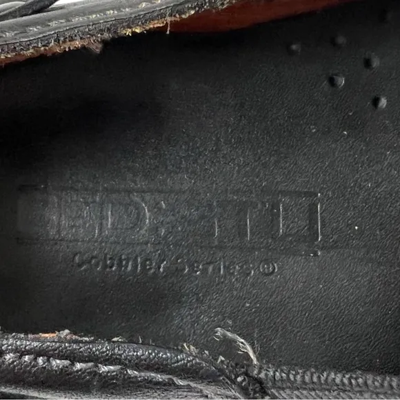 Bed Stud Mens 11 Shoes Duomo Slip On Distressed Black Leather Brogue Casual