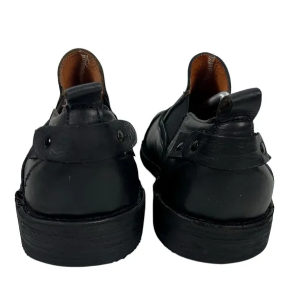 Bed Stud Mens 11 Shoes Duomo Slip On Distressed Black Leather Brogue Casual
