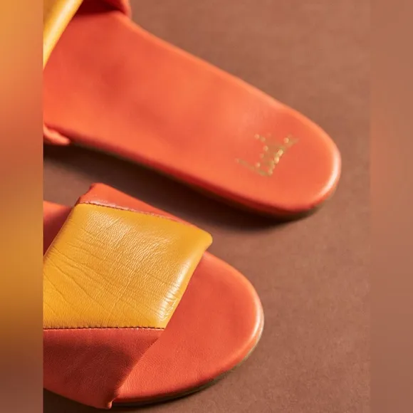 Beek Bluebird Slide Sandals - Tangerine Leather