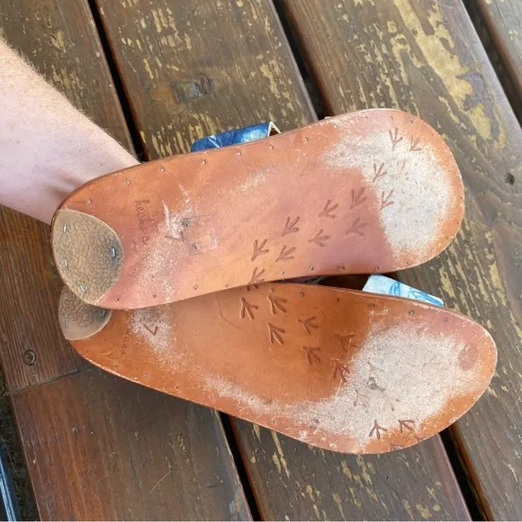 Beek crackle tie dye slip on sandals mineral natural