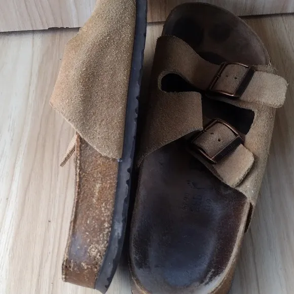 Betula by Birkenstock 280 Brown Suede Slip-On Sandals Men's 43 Size M 10