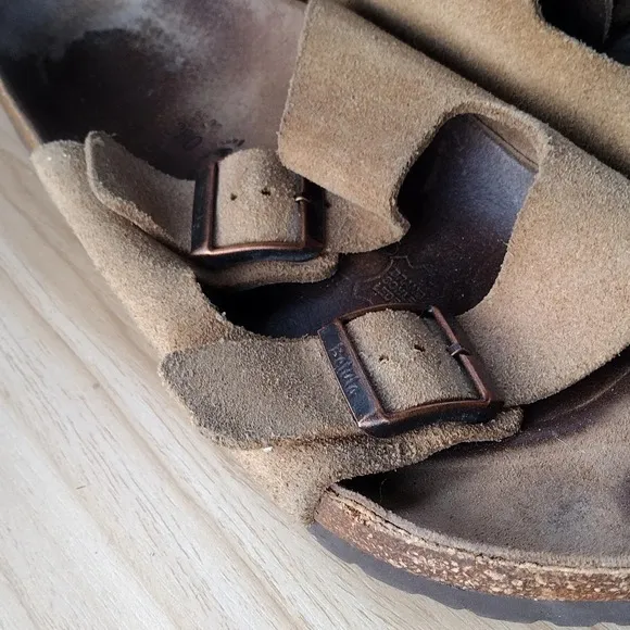 Betula by Birkenstock 280 Brown Suede Slip-On Sandals Men's 43 Size M 10
