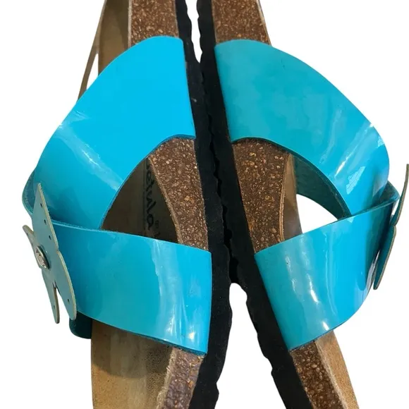 Betula by Birkenstock Bright Blue Butterfly Accent Sandals, Sz EU 41 / US 10