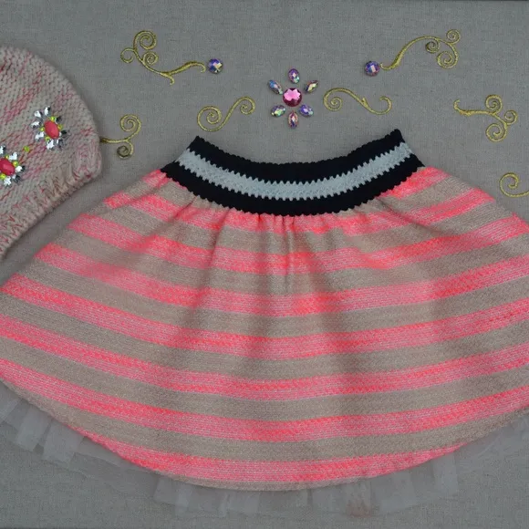 Billieblush Festive &amp; Fun Skirt! with Pom Pom Cap!