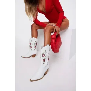 BiLLiNi Women's Yanet  Western Red Boots Pointed Toe Chunky Heel Boots size 9