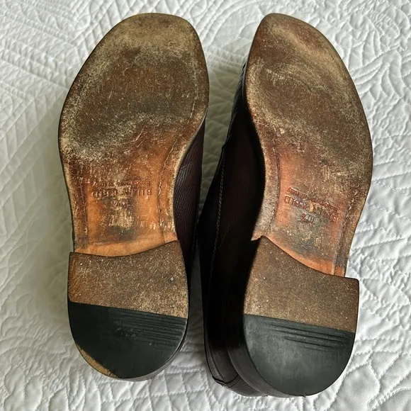 Billy Reid •10.5• Brown Double Monk Strap Captoe Handmade in Italy Leather Shoes
