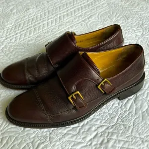 Billy Reid •10.5• Brown Double Monk Strap Captoe Handmade in Italy Leather Shoes