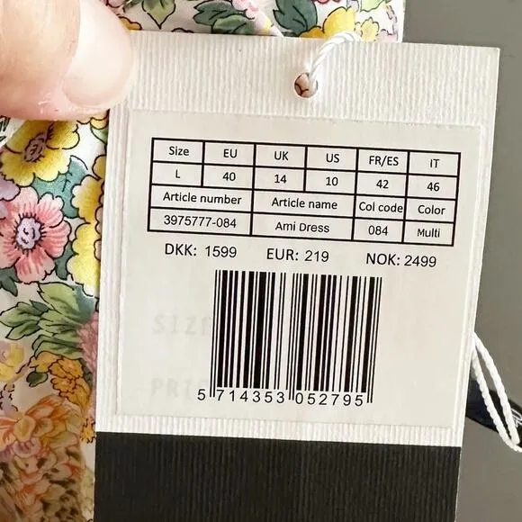 Birgitte Herskind Ami Floral Mini Dress Large Yellow NWT