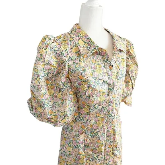 Birgitte Herskind Ami Floral Mini Dress Large Yellow NWT